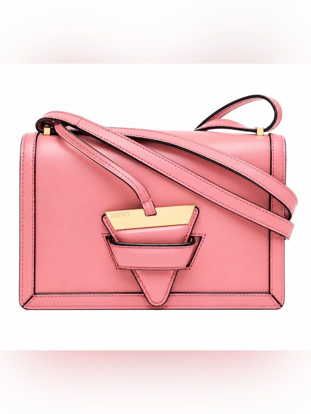Loewe Bubblegum Pink Leather Shoulder Bag with Gold Hardware